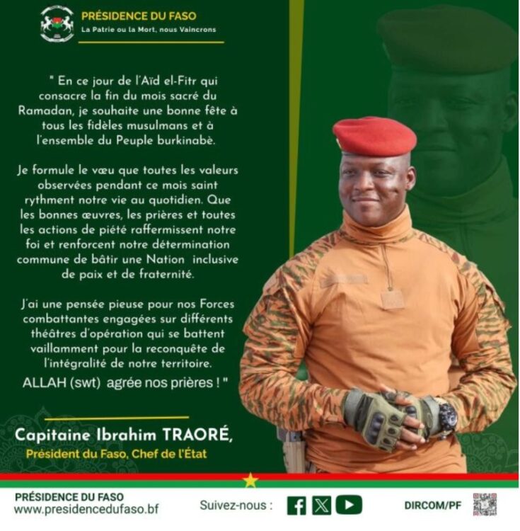 Ramadan 2026: le message du Président du Faso, le capitaine Ibrahim Traoré