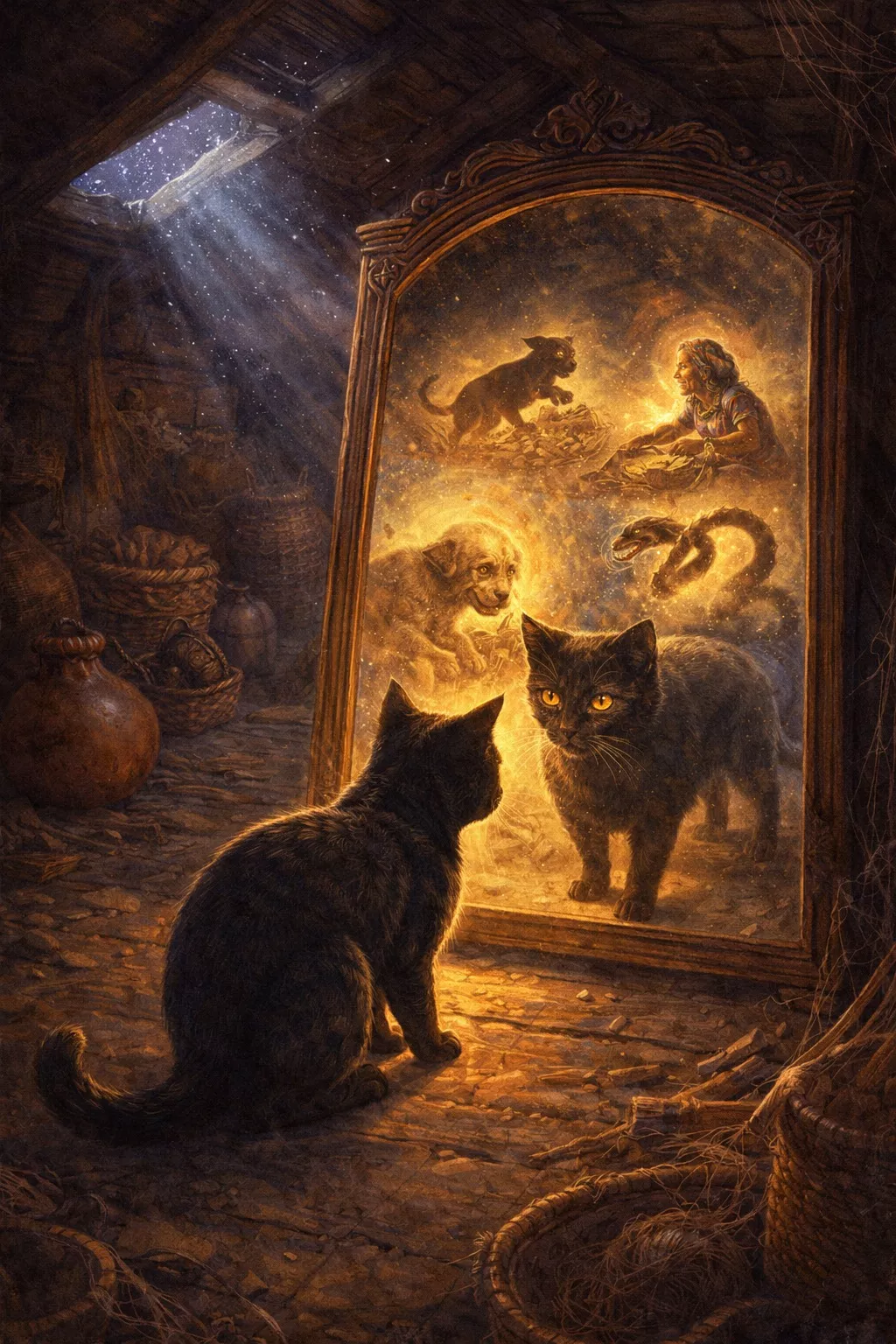 Conte 2: Le Chat et le Miroir du Grenier